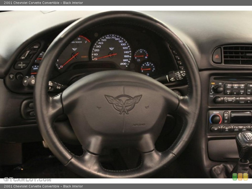 Black Interior Steering Wheel for the 2001 Chevrolet Corvette Convertible #48518338