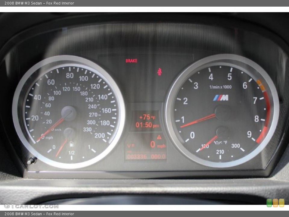 Fox Red Interior Gauges for the 2008 BMW M3 Sedan #48518422