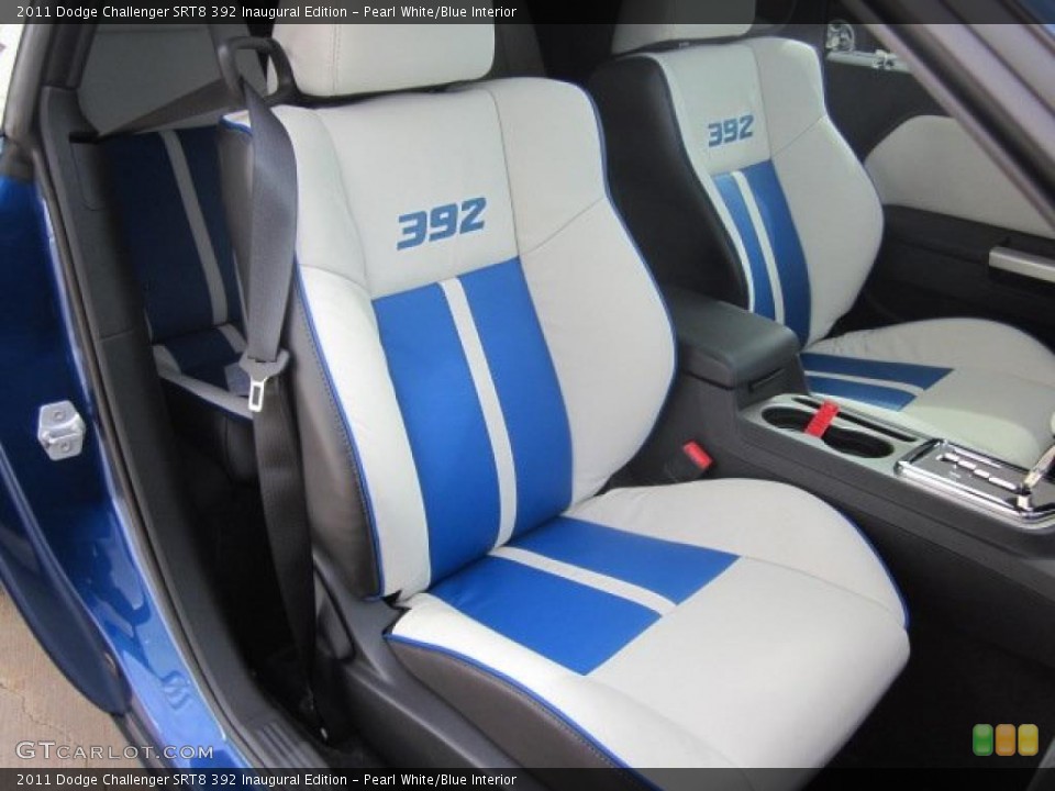 Pearl White/Blue Interior Photo for the 2011 Dodge Challenger SRT8 392 Inaugural Edition #48519409