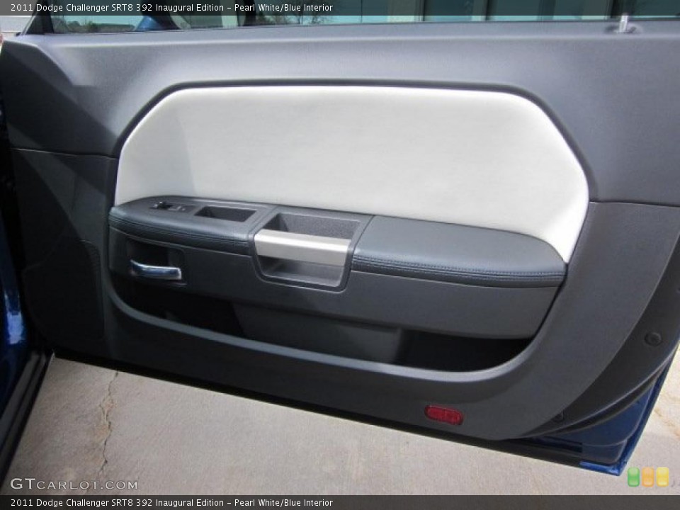 Pearl White/Blue Interior Door Panel for the 2011 Dodge Challenger SRT8 392 Inaugural Edition #48519451