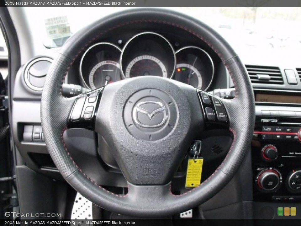MAZDASPEED Black Interior Steering Wheel for the 2008 Mazda MAZDA3 MAZDASPEED Sport #48526036