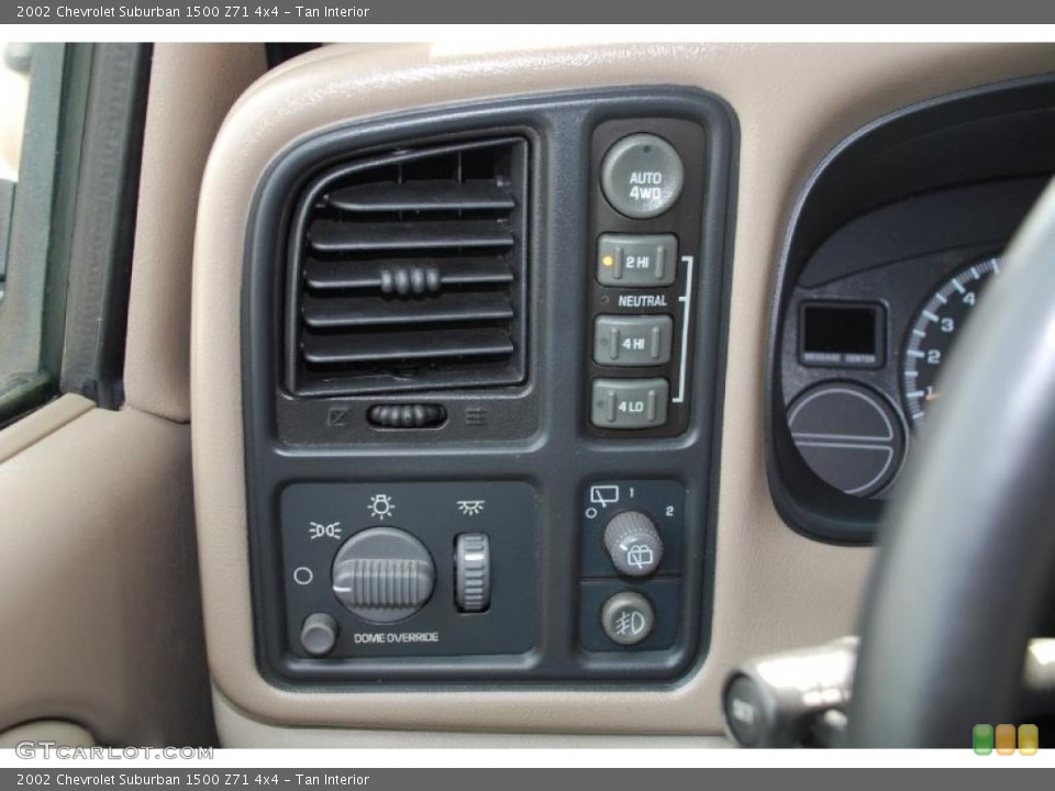Tan Interior Controls for the 2002 Chevrolet Suburban 1500 Z71 4x4 #48528218