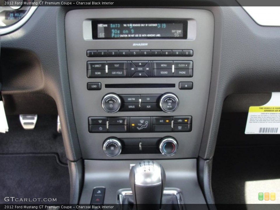 Charcoal Black Interior Controls for the 2012 Ford Mustang GT Premium Coupe #48534176