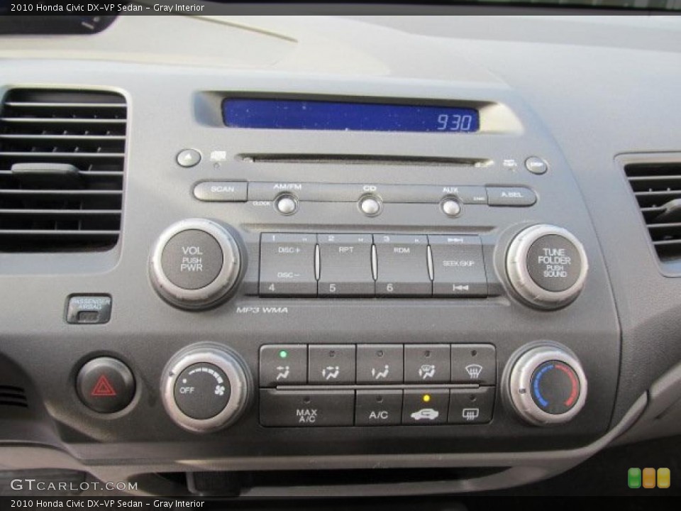 Gray Interior Controls for the 2010 Honda Civic DX-VP Sedan #48538877