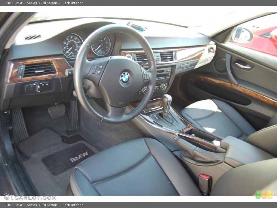 Black Interior Prime Interior for the 2007 BMW 3 Series 328i Sedan #48545441