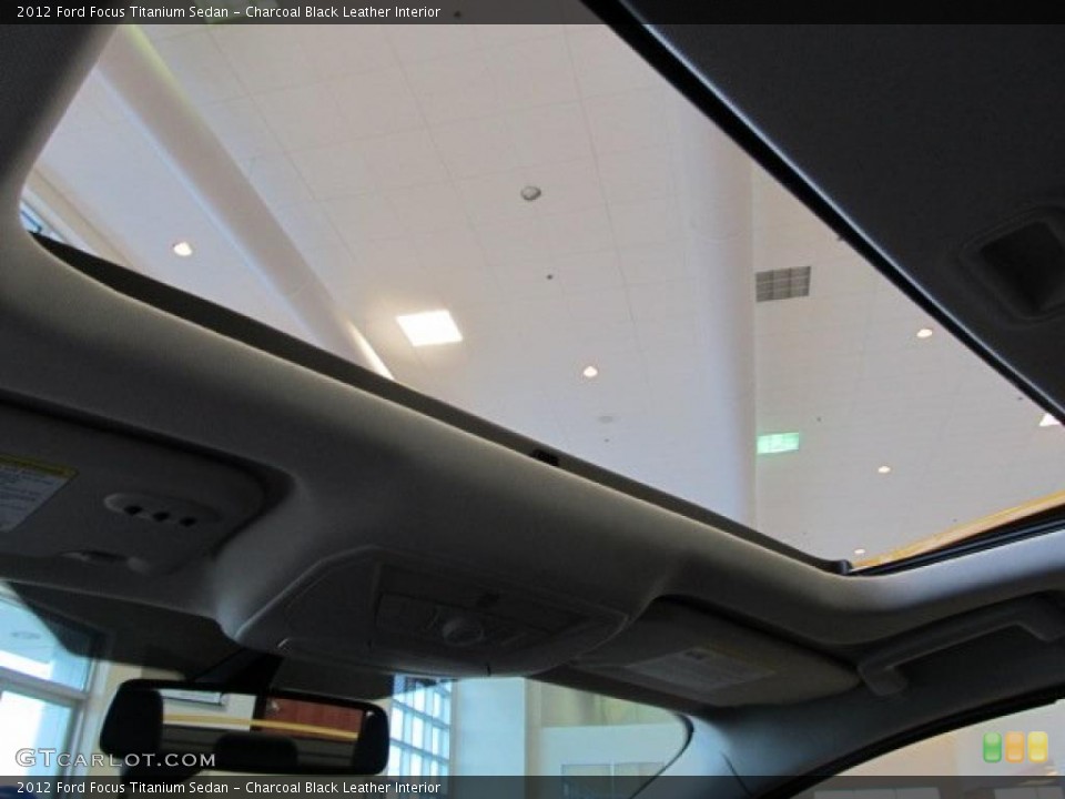 Charcoal Black Leather Interior Sunroof for the 2012 Ford Focus Titanium Sedan #48547268