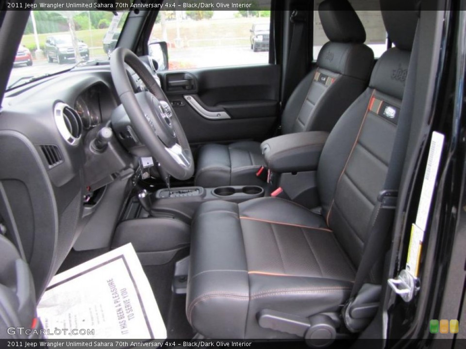 Black/Dark Olive Interior Photo for the 2011 Jeep Wrangler Unlimited Sahara 70th Anniversary 4x4 #48552473