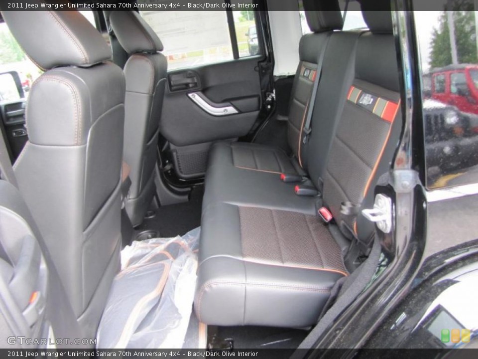 Black/Dark Olive Interior Photo for the 2011 Jeep Wrangler Unlimited Sahara 70th Anniversary 4x4 #48552488