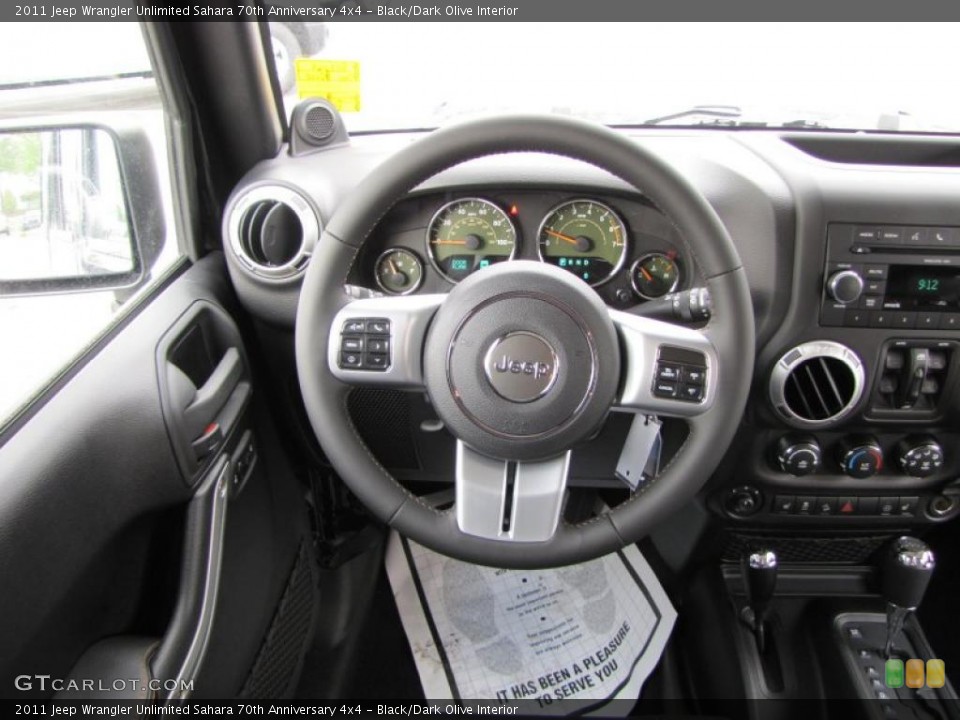 Black/Dark Olive Interior Steering Wheel for the 2011 Jeep Wrangler Unlimited Sahara 70th Anniversary 4x4 #48552521