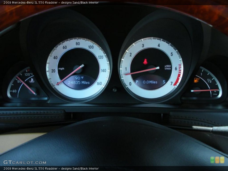 designo Sand/Black Interior Gauges for the 2009 Mercedes-Benz SL 550 Roadster #48565036