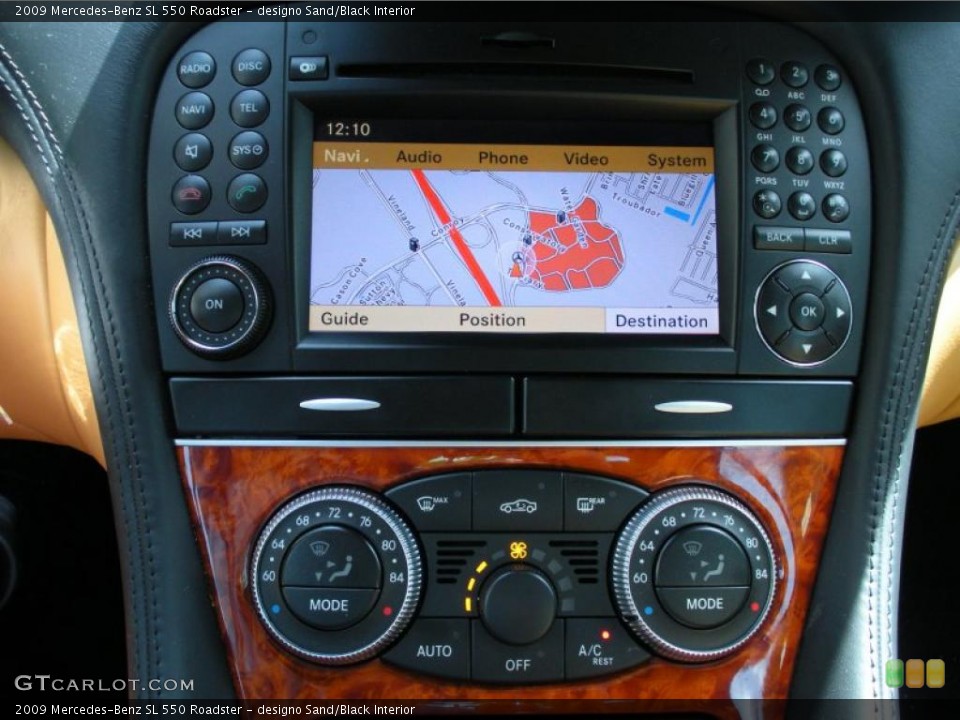 designo Sand/Black Interior Navigation for the 2009 Mercedes-Benz SL 550 Roadster #48565054