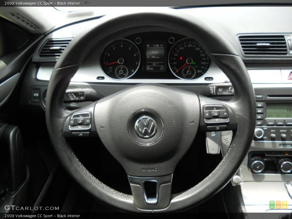 Black Interior Steering Wheel for the 2009 Volkswagen CC Sport #48582127
