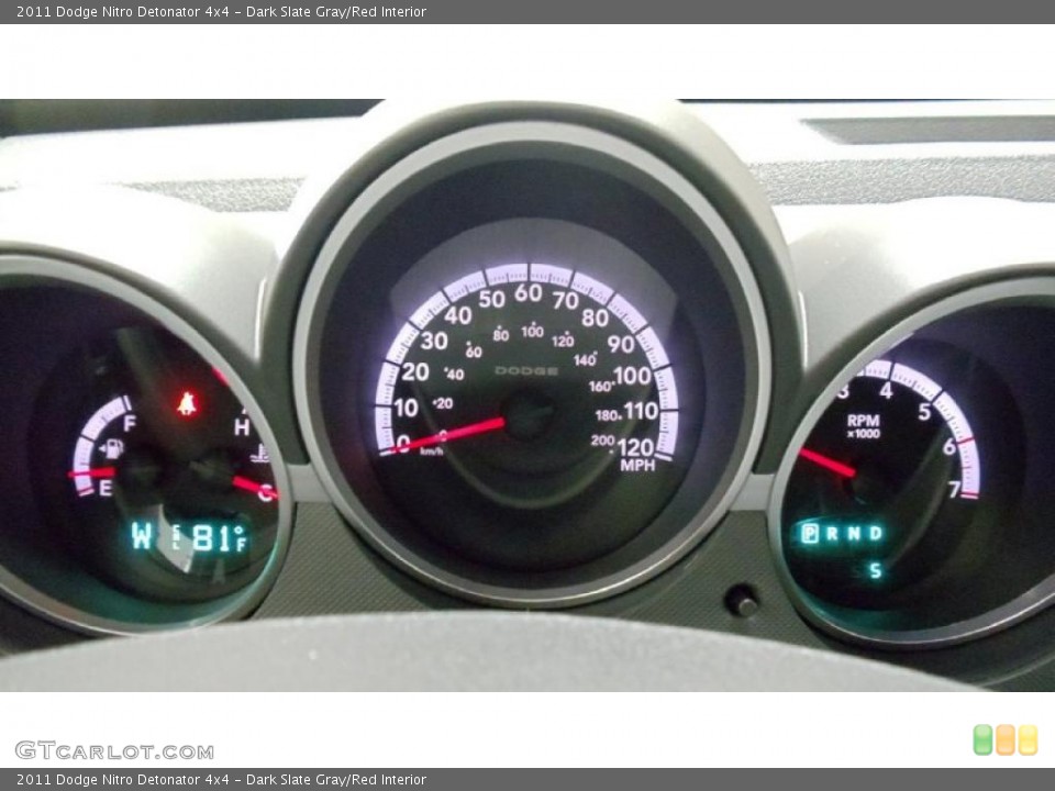 Dark Slate Gray/Red Interior Gauges for the 2011 Dodge Nitro Detonator 4x4 #48584437