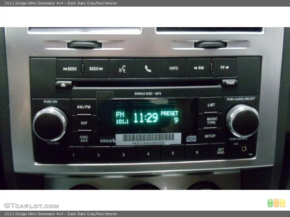 Dark Slate Gray/Red Interior Controls for the 2011 Dodge Nitro Detonator 4x4 #48584452
