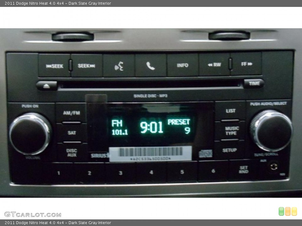 Dark Slate Gray Interior Controls for the 2011 Dodge Nitro Heat 4.0 4x4 #48584929
