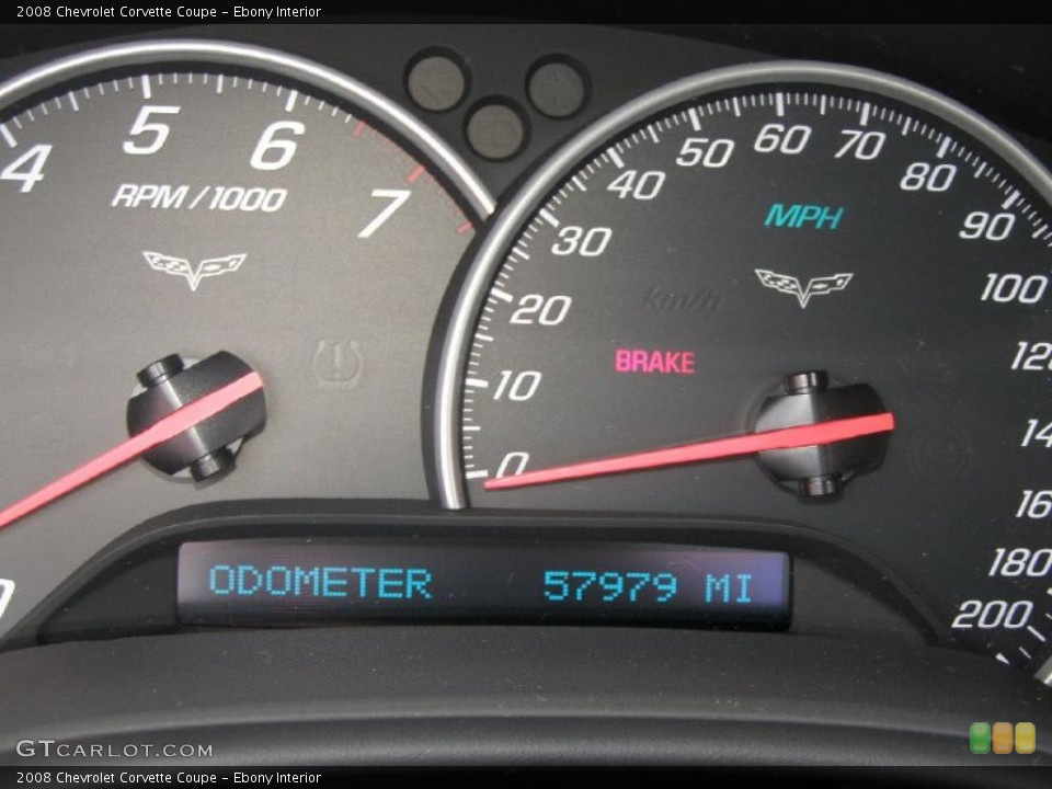 Ebony Interior Gauges for the 2008 Chevrolet Corvette Coupe #48586438