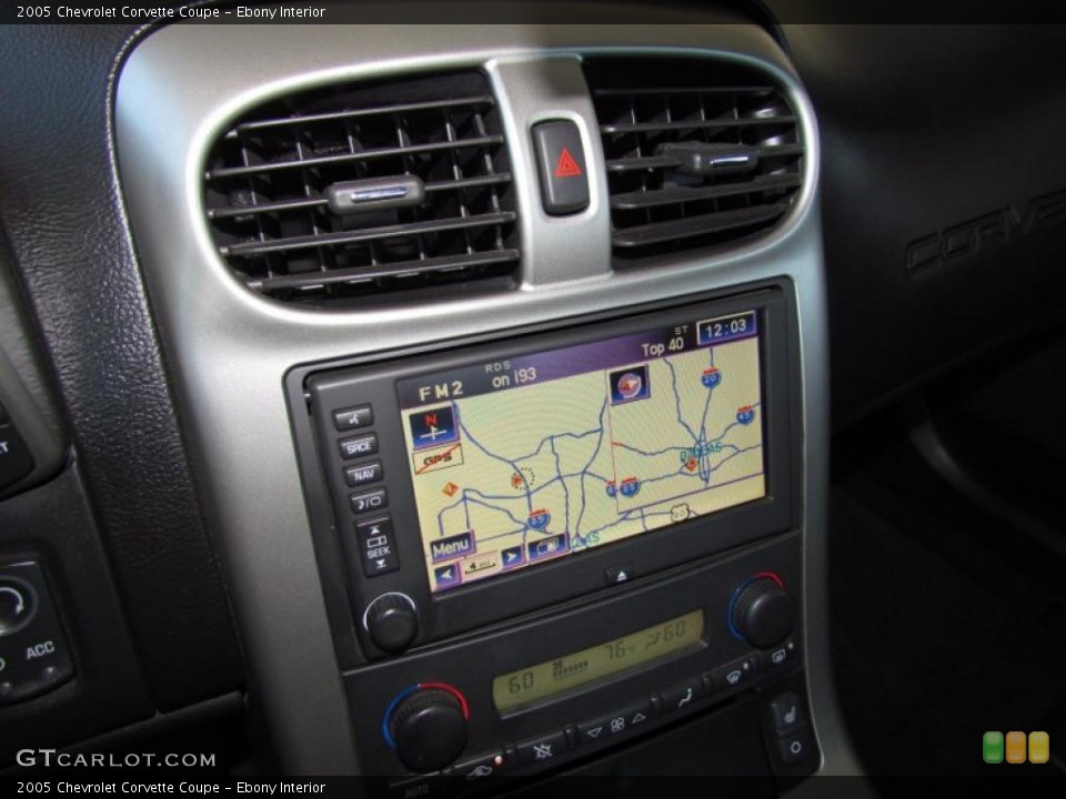 Ebony Interior Navigation for the 2005 Chevrolet Corvette Coupe #48591205