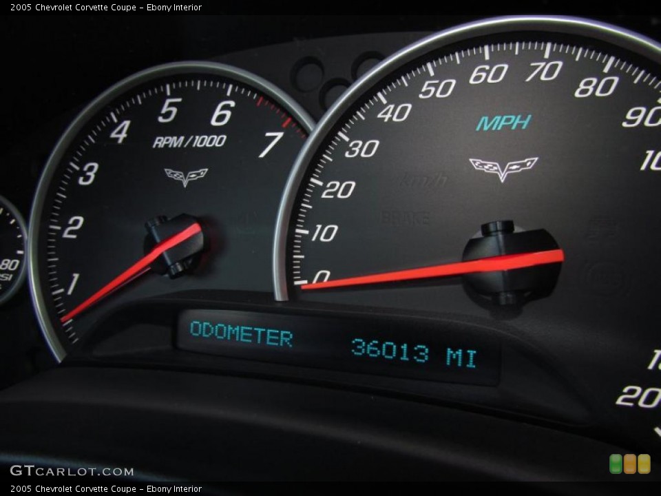 Ebony Interior Gauges for the 2005 Chevrolet Corvette Coupe #48591316