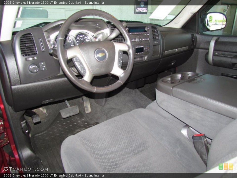 Ebony Interior Prime Interior for the 2008 Chevrolet Silverado 1500 LT Extended Cab 4x4 #48593137
