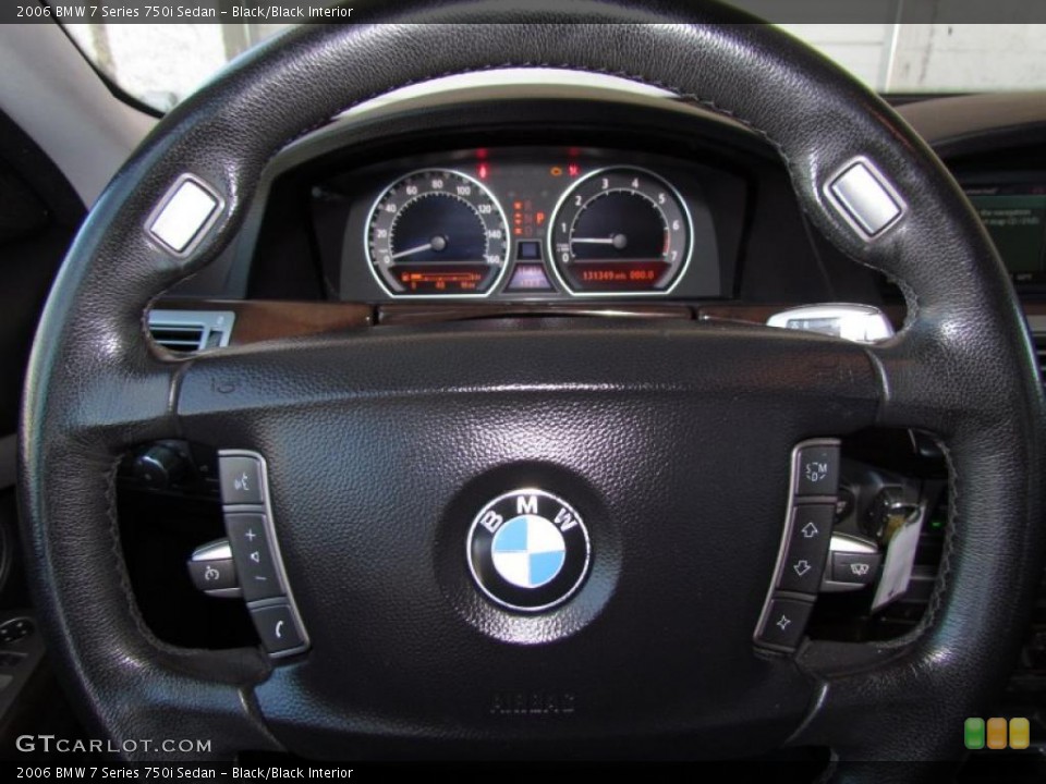Black/Black Interior Steering Wheel for the 2006 BMW 7 Series 750i Sedan #48594406