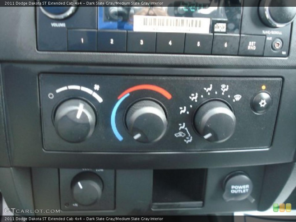 Dark Slate Gray/Medium Slate Gray Interior Controls for the 2011 Dodge Dakota ST Extended Cab 4x4 #48595951
