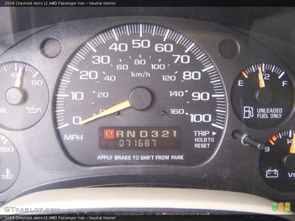 Neutral Interior Gauges for the 2004 Chevrolet Astro LS AWD Passenger Van #48605198