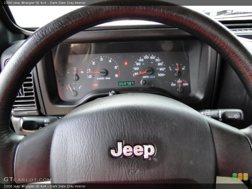 Dark Slate Gray Interior Steering Wheel for the 2006 Jeep Wrangler SE 4x4 #48613442