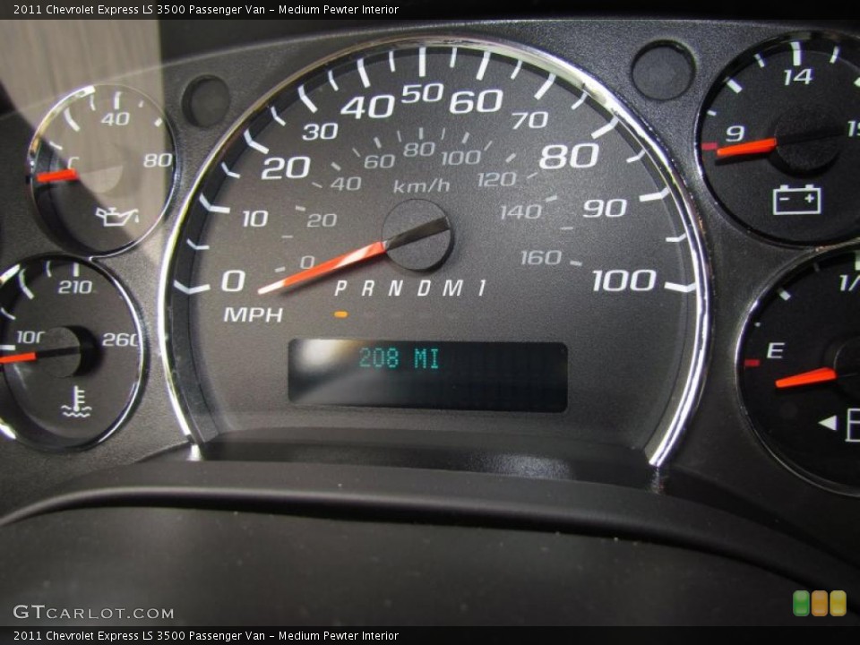 Medium Pewter Interior Gauges for the 2011 Chevrolet Express LS 3500 Passenger Van #48616775