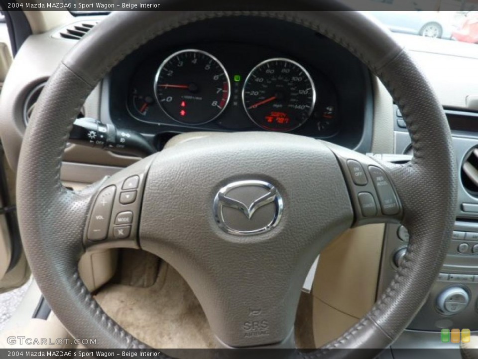 Beige Interior Steering Wheel for the 2004 Mazda MAZDA6 s Sport Wagon #48626742