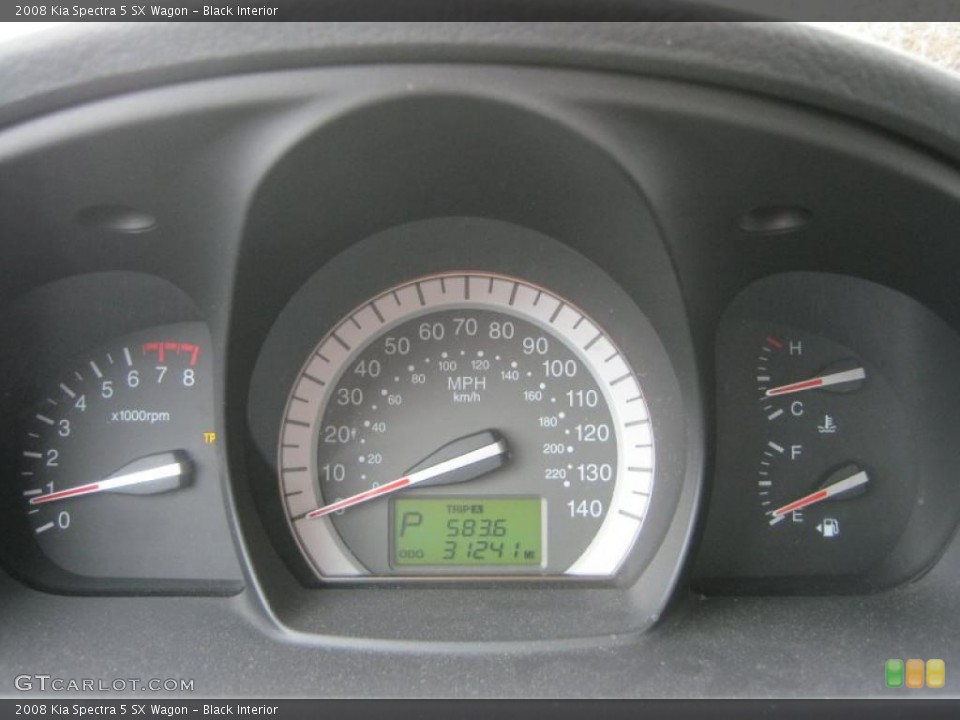 Black Interior Gauges for the 2008 Kia Spectra 5 SX Wagon #48636585