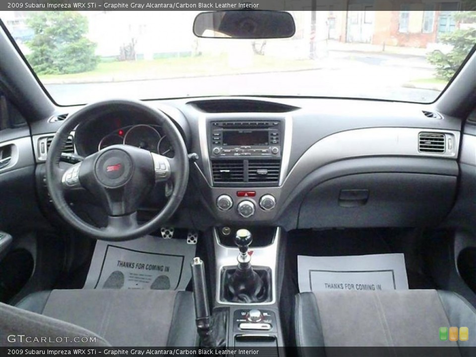 Graphite Gray Alcantara/Carbon Black Leather Interior Dashboard for the 2009 Subaru Impreza WRX STi #48638020