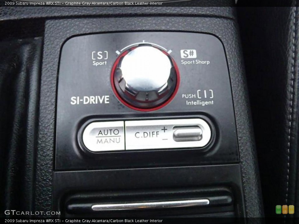 Graphite Gray Alcantara/Carbon Black Leather Interior Controls for the 2009 Subaru Impreza WRX STi #48638049