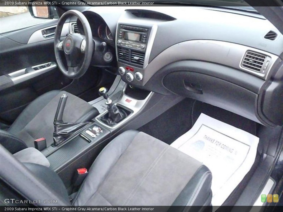 Graphite Gray Alcantara/Carbon Black Leather Interior Photo for the 2009 Subaru Impreza WRX STi #48638325
