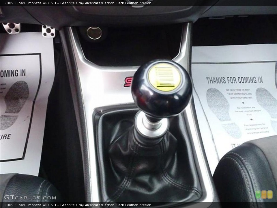 Graphite Gray Alcantara/Carbon Black Leather Interior Transmission for the 2009 Subaru Impreza WRX STi #48638451