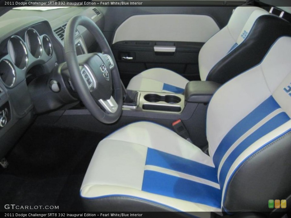 Pearl White/Blue Interior Photo for the 2011 Dodge Challenger SRT8 392 Inaugural Edition #48638808