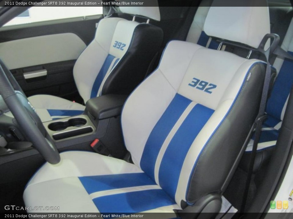 Pearl White/Blue Interior Photo for the 2011 Dodge Challenger SRT8 392 Inaugural Edition #48638826