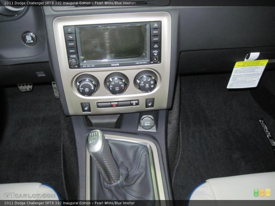 Pearl White/Blue Interior Controls for the 2011 Dodge Challenger SRT8 392 Inaugural Edition #48638859