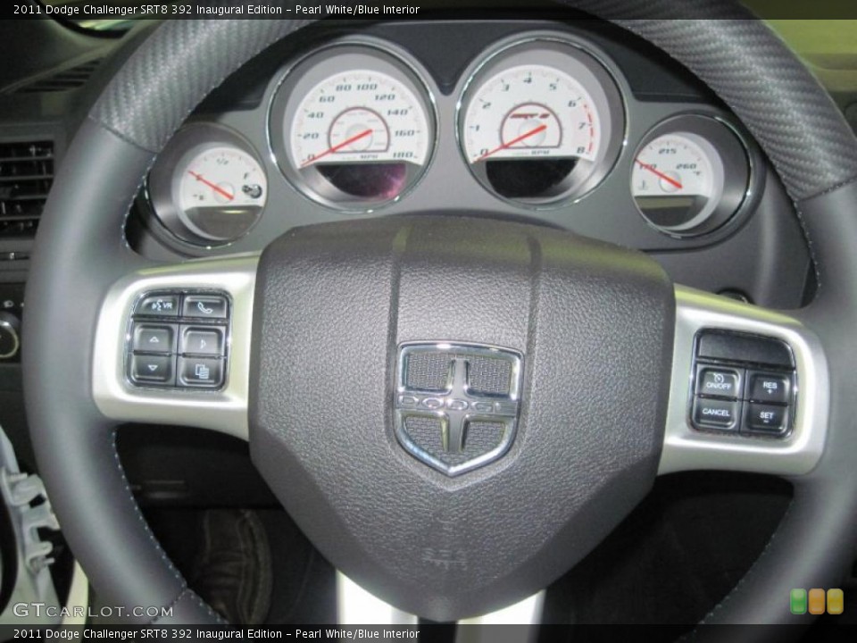 Pearl White/Blue Interior Steering Wheel for the 2011 Dodge Challenger SRT8 392 Inaugural Edition #48638943