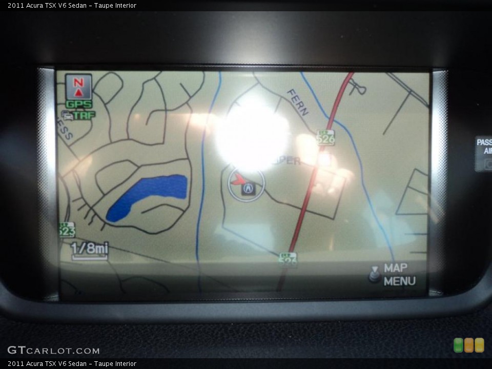 Taupe Interior Navigation for the 2011 Acura TSX V6 Sedan #48639444