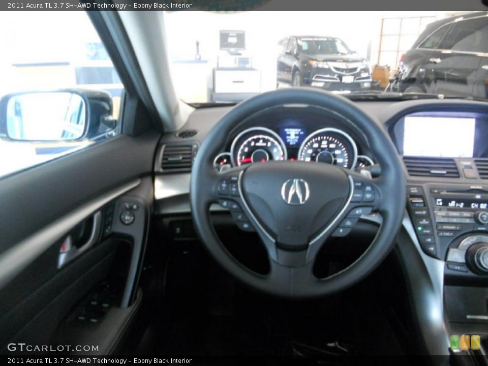 Ebony Black Interior Steering Wheel for the 2011 Acura TL 3.7 SH-AWD Technology #48644062
