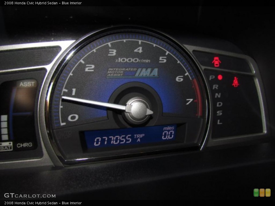 Blue Interior Gauges for the 2008 Honda Civic Hybrid Sedan #48646837