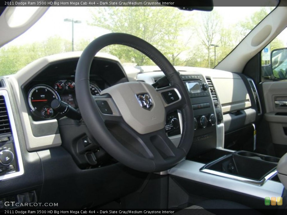 Dark Slate Gray/Medium Graystone Interior Steering Wheel for the 2011 Dodge Ram 3500 HD Big Horn Mega Cab 4x4 #48647269