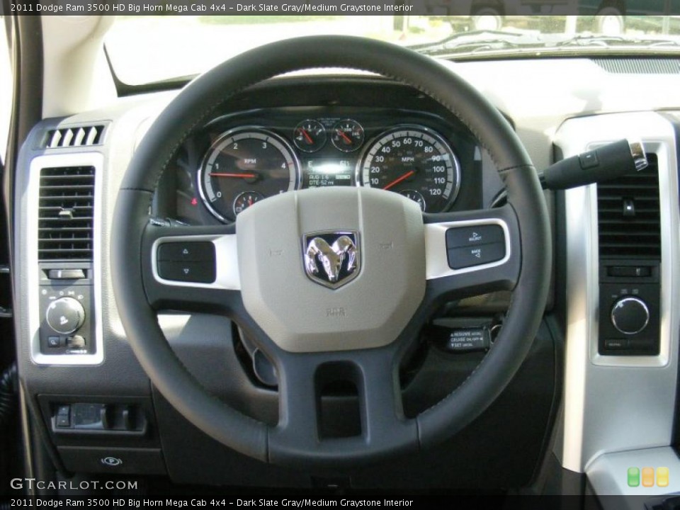 Dark Slate Gray/Medium Graystone Interior Steering Wheel for the 2011 Dodge Ram 3500 HD Big Horn Mega Cab 4x4 #48647320