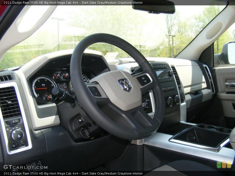Dark Slate Gray/Medium Graystone Interior Steering Wheel for the 2011 Dodge Ram 3500 HD Big Horn Mega Cab 4x4 #48647412