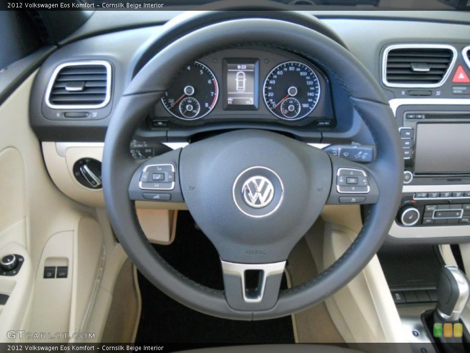 Cornsilk Beige Interior Steering Wheel for the 2012 Volkswagen Eos Komfort #48651973