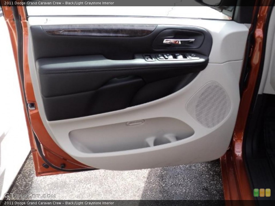 Black/Light Graystone Interior Door Panel for the 2011 Dodge Grand Caravan Crew #48652156