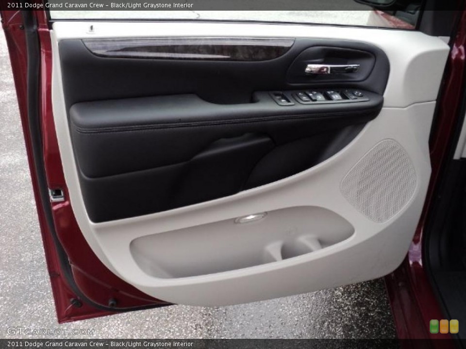 Black/Light Graystone Interior Door Panel for the 2011 Dodge Grand Caravan Crew #48652252