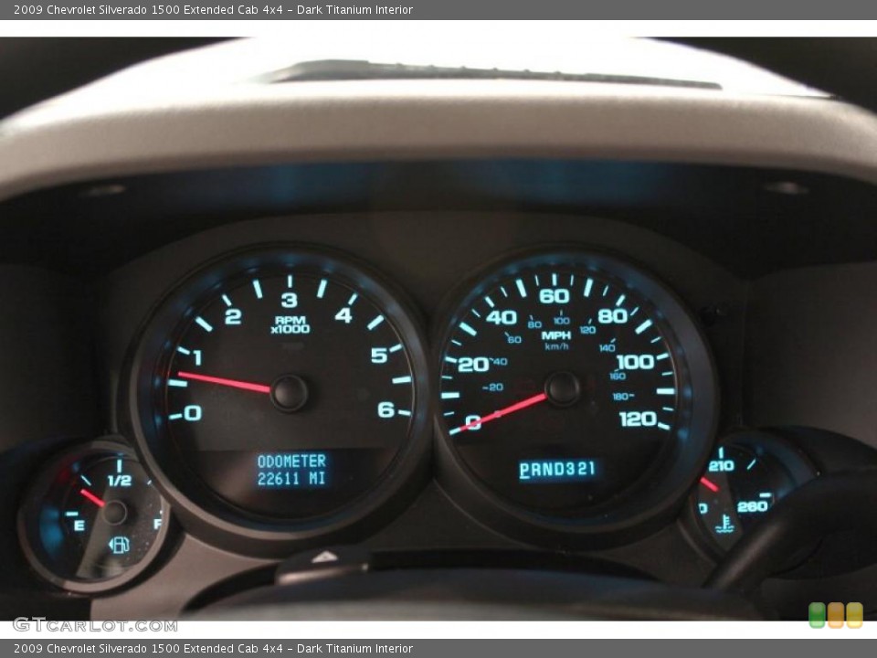 Dark Titanium Interior Gauges for the 2009 Chevrolet Silverado 1500 Extended Cab 4x4 #48654790