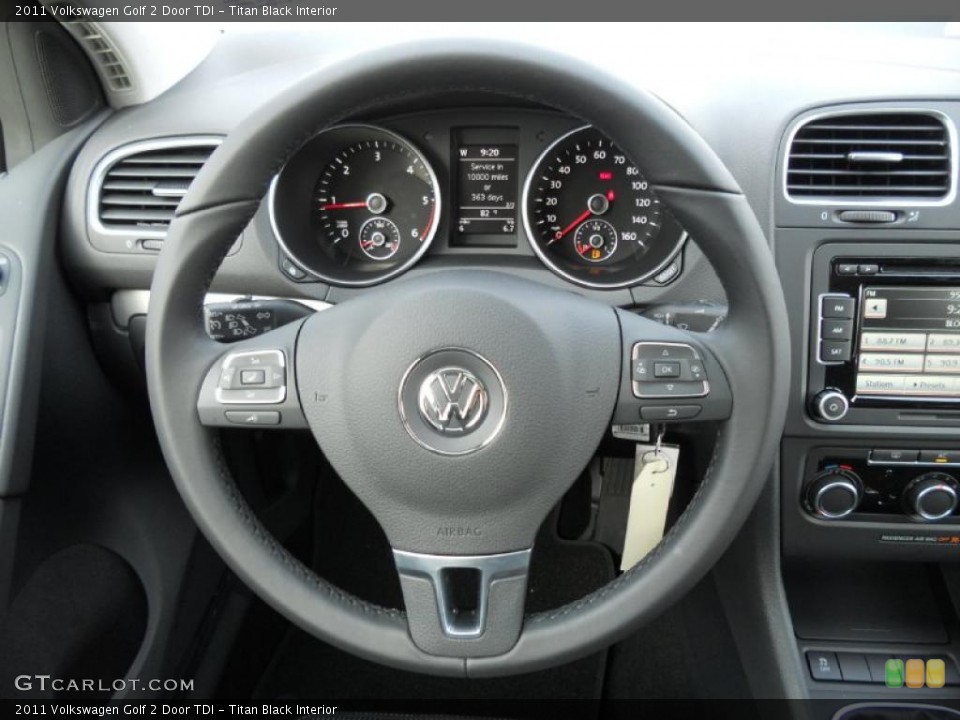 Titan Black Interior Steering Wheel for the 2011 Volkswagen Golf 2 Door TDI #48661855