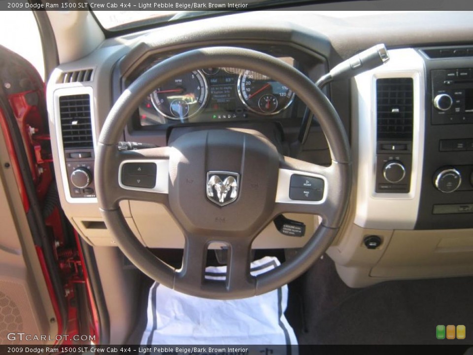 Light Pebble Beige/Bark Brown Interior Steering Wheel for the 2009 Dodge Ram 1500 SLT Crew Cab 4x4 #48670210